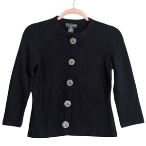 Banana Republic Black Angora Wool Button Cardigan Sweater Size XS
